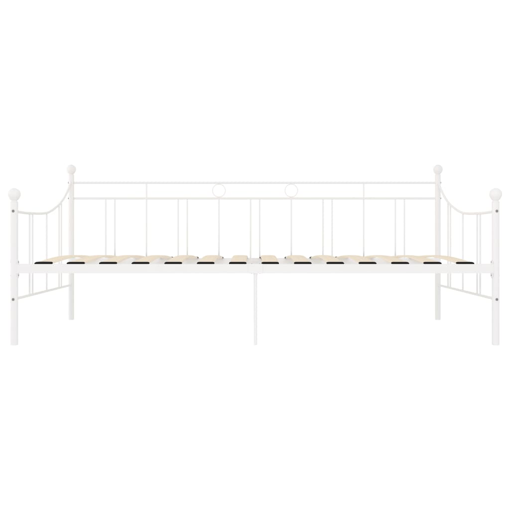 Tagesbett-Rahmen Weiß Metall 90×200 cm