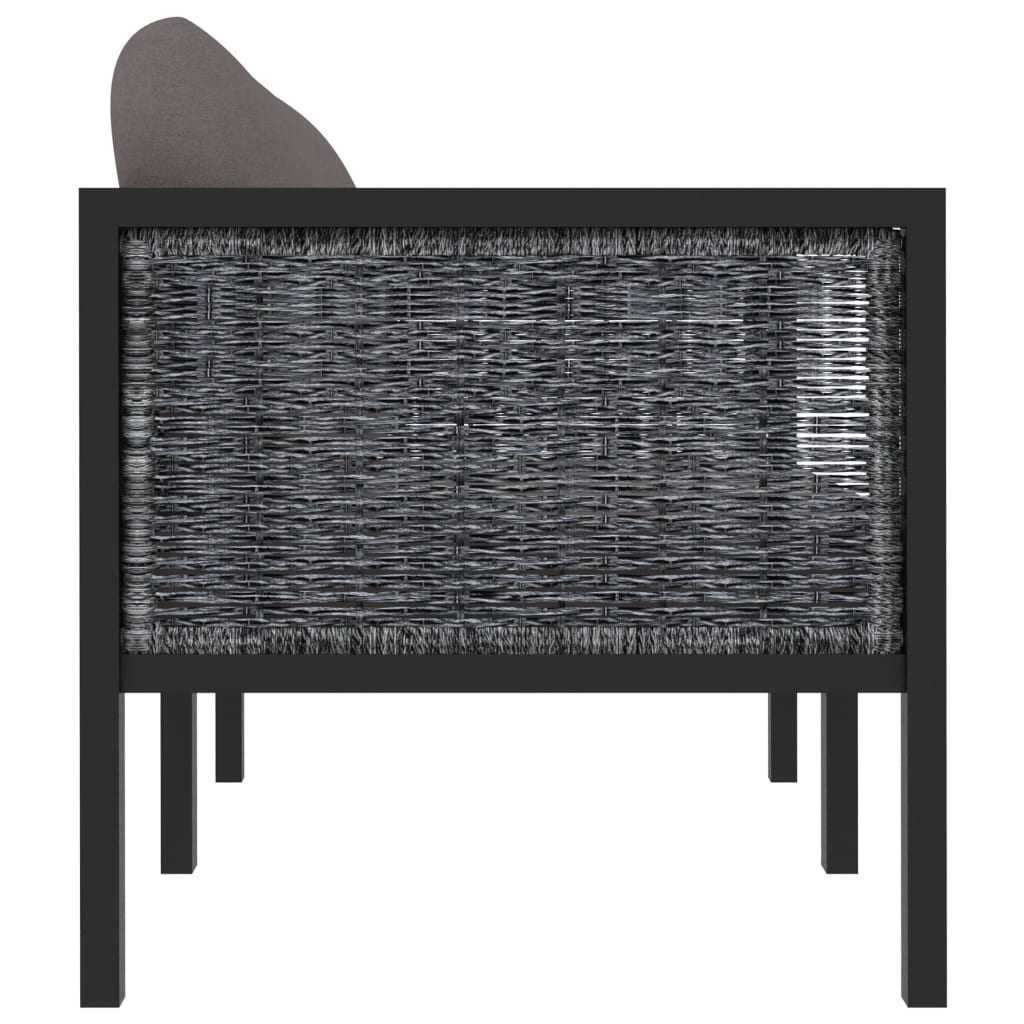 Sofa 2-sjed s jastukom od poliratana antracit boje