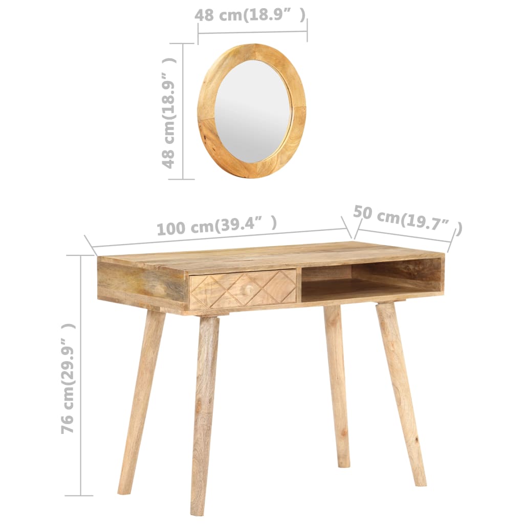 Dressing table 100x50x76 cm mango solid wood