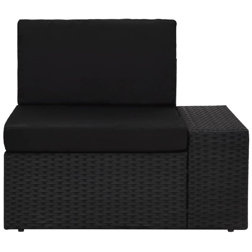 5-piece garden lounge set poly rattan black