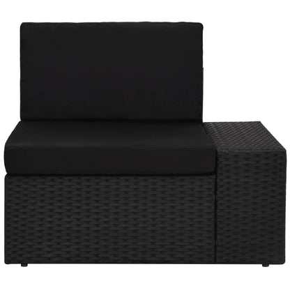 5-piece garden lounge set poly rattan black