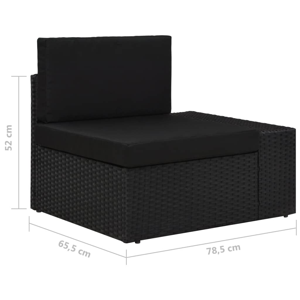 5-piece garden lounge set poly rattan black