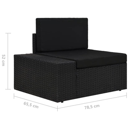 5-piece garden lounge set poly rattan black