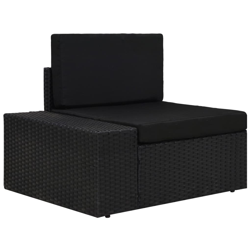 5-piece garden lounge set poly rattan black