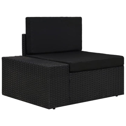 5-piece garden lounge set poly rattan black