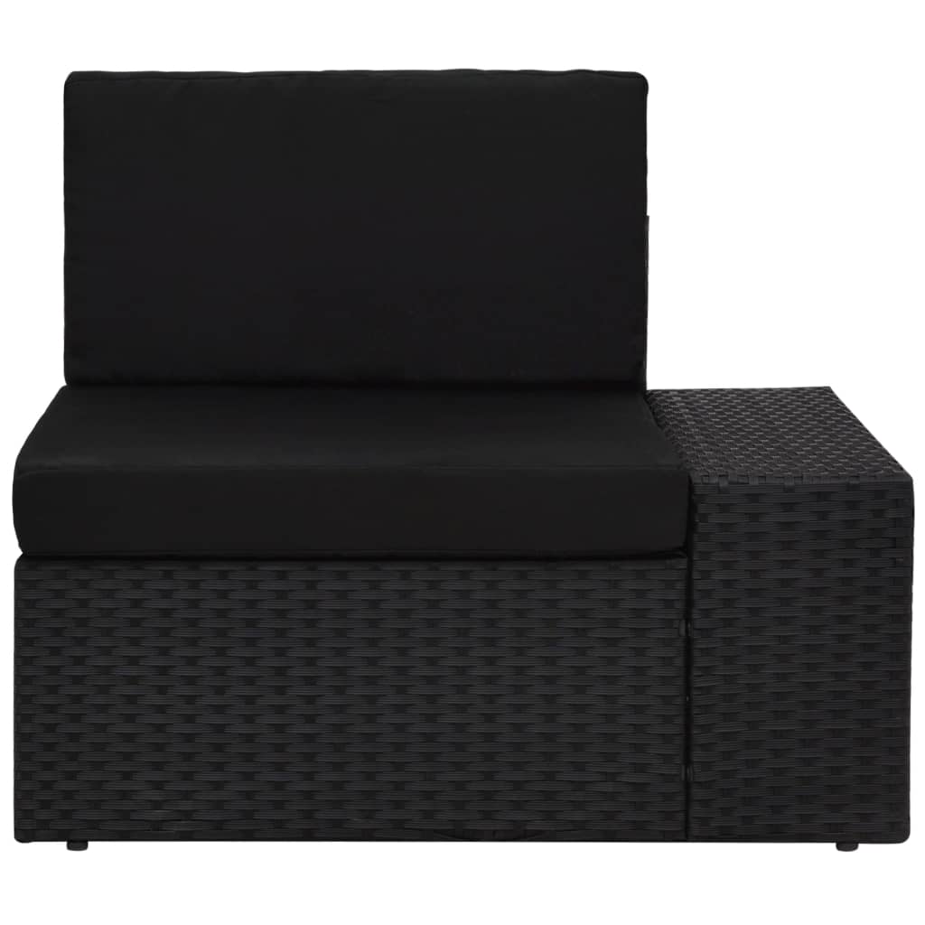 5-piece garden lounge set poly rattan black