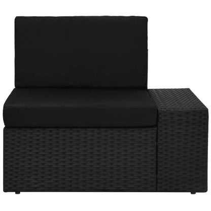 5-piece garden lounge set poly rattan black