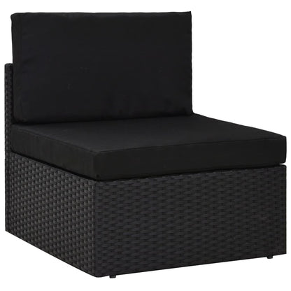 5-piece garden lounge set poly rattan black