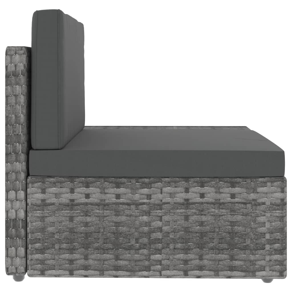 5-piece garden lounge set poly rattan grey