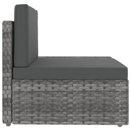 5-piece garden lounge set poly rattan grey