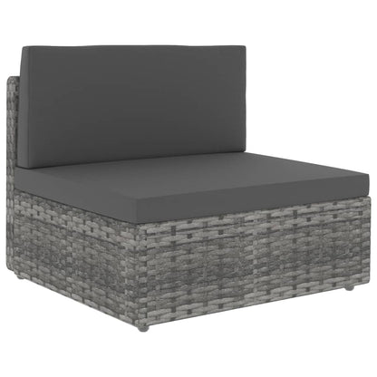 5-piece garden lounge set poly rattan grey