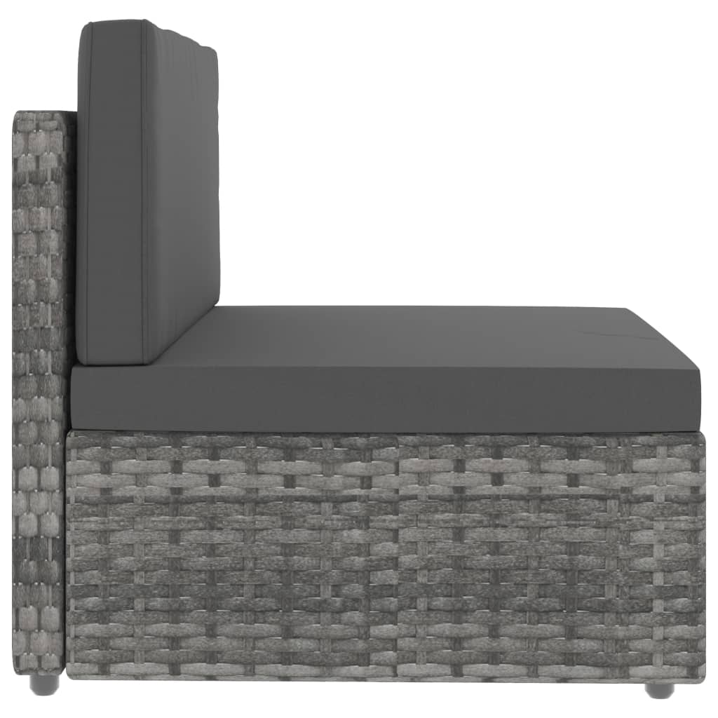 5-piece garden lounge set poly rattan grey