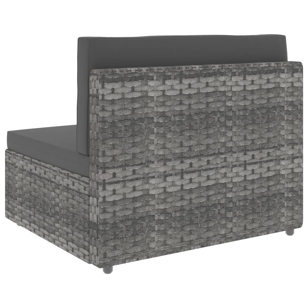 5-piece garden lounge set poly rattan grey