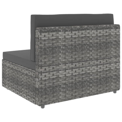 5-piece garden lounge set poly rattan grey