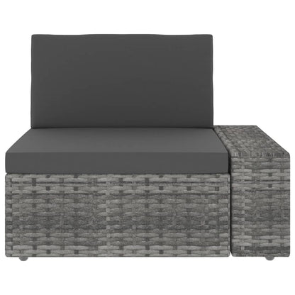 5-piece garden lounge set poly rattan grey