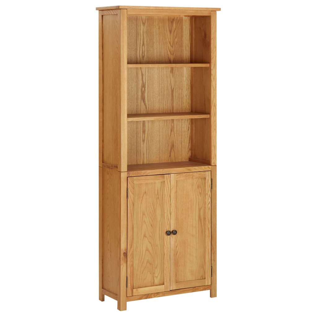Bookcase with 2 doors 70x30x180 cm solid oak