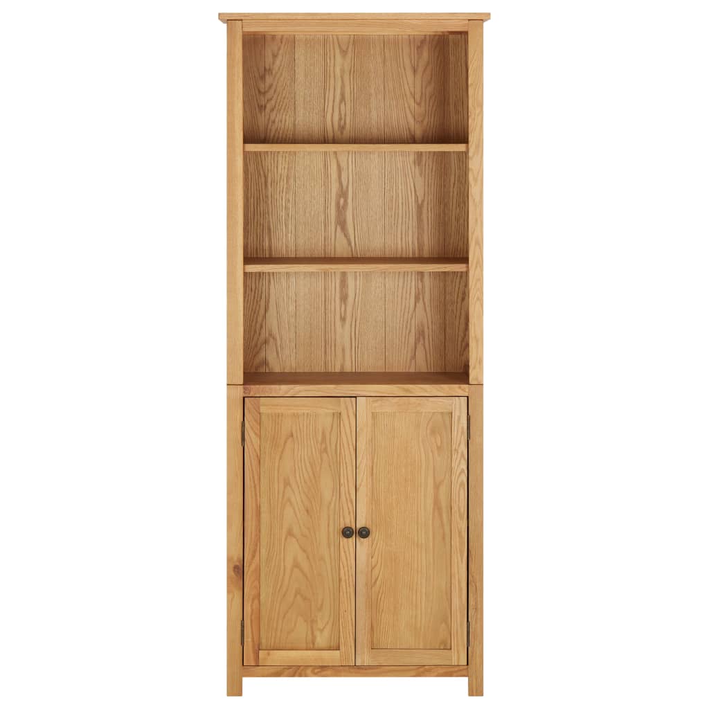 Bookcase with 2 doors 70x30x180 cm solid oak