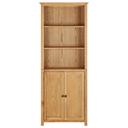 Bookcase with 2 doors 70x30x180 cm solid oak