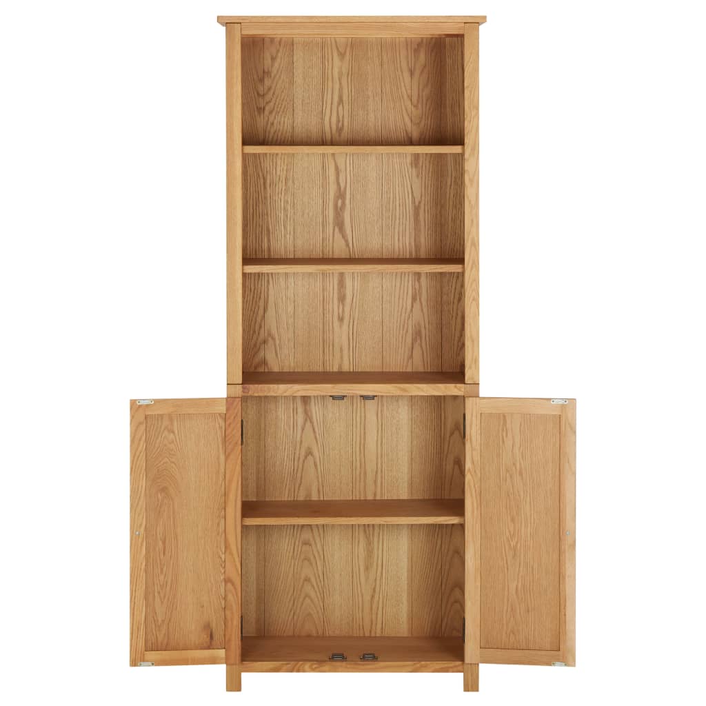 Bookcase with 2 doors 70x30x180 cm solid oak