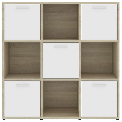 Bookcase White Sonoma Oak 90x30x90 cm Wood Material