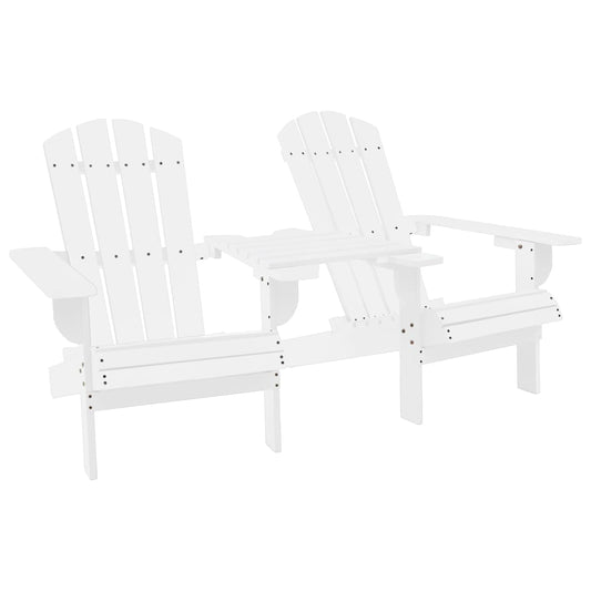 Adirondack garden chairs with table solid fir white