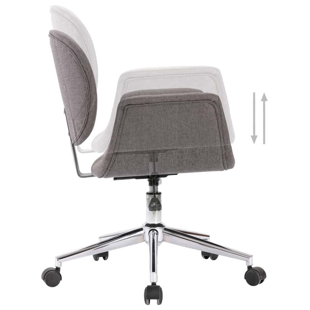 Office Chair Swivel Grey Fabric