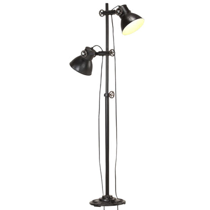 Floor lamp 2-bulb black E27 cast iron