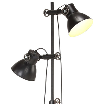 Floor lamp 2-bulb black E27 cast iron