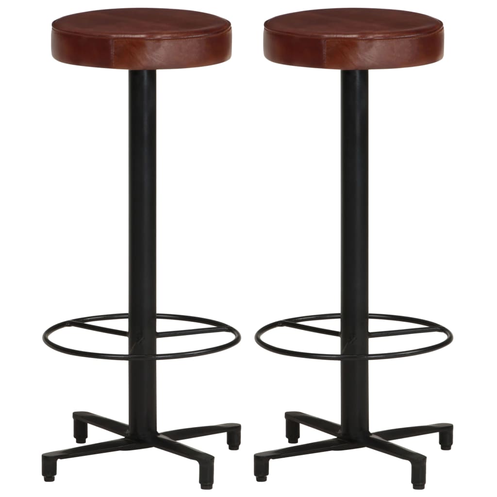 Bar stools 2 pcs. 76 cm genuine leather