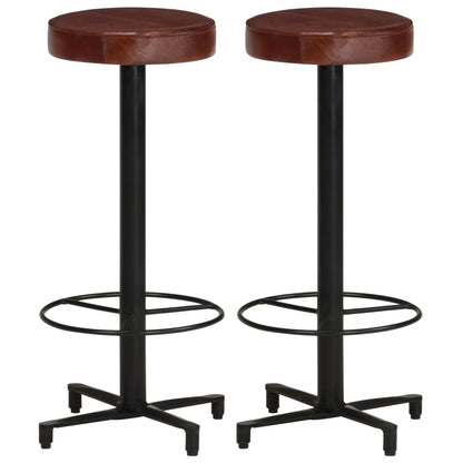 Bar stools 2 pcs. 76 cm genuine leather