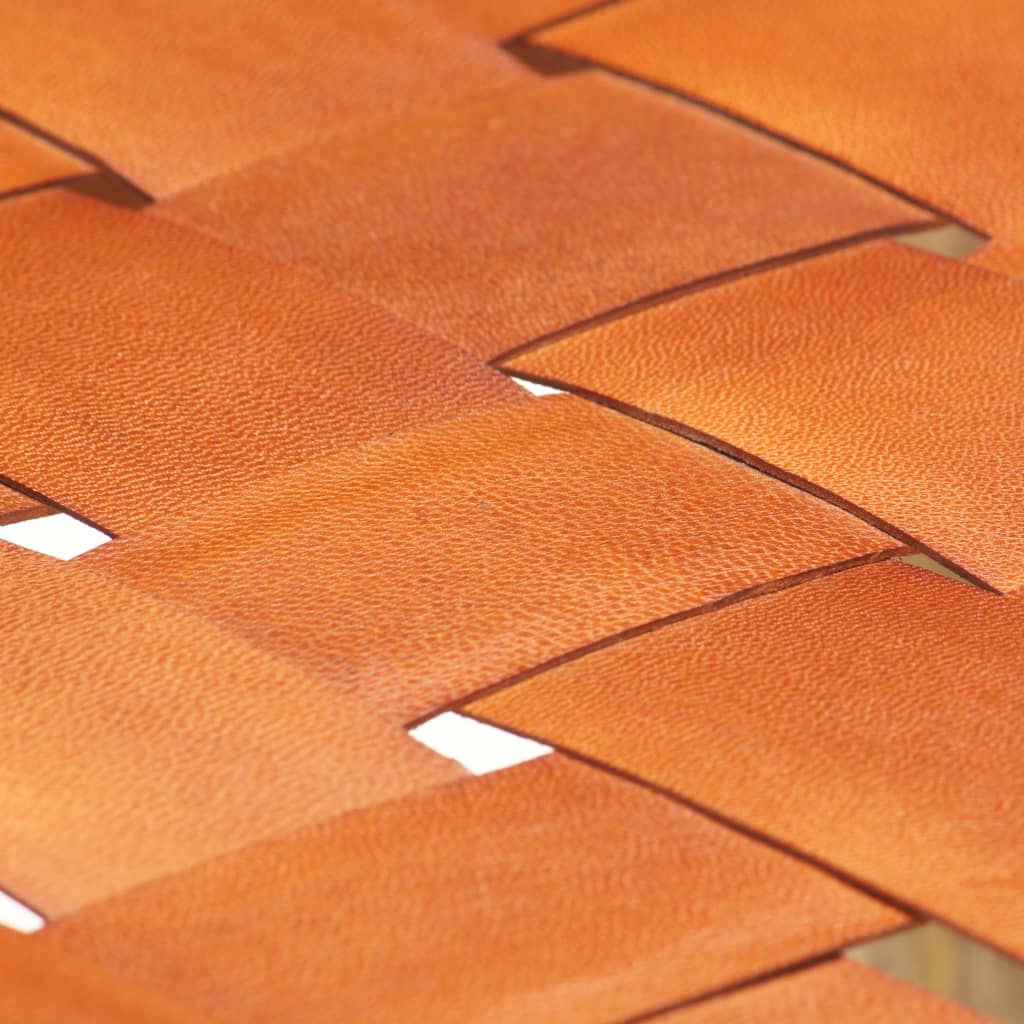 Bar stools 2 pieces brown genuine leather 60 cm