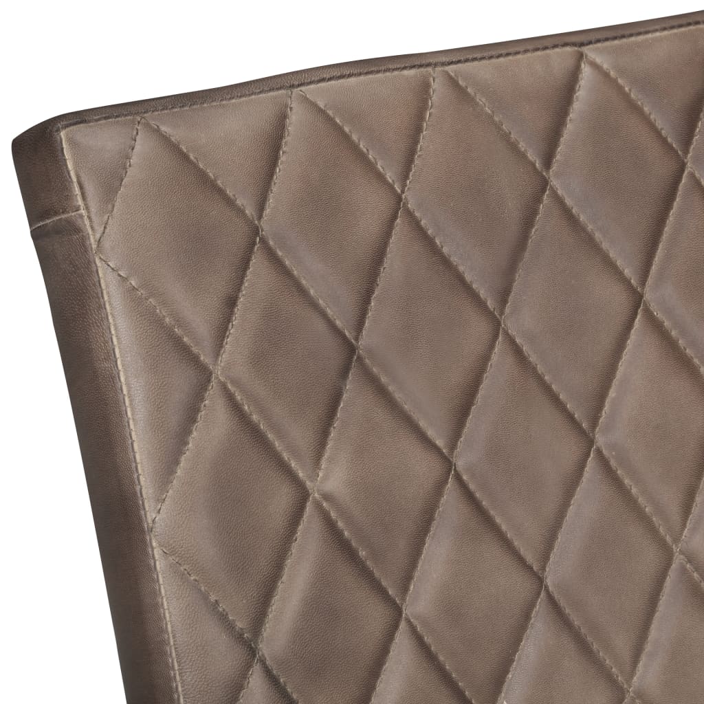 Cantilever chair 2 pcs. Brown genuine leather