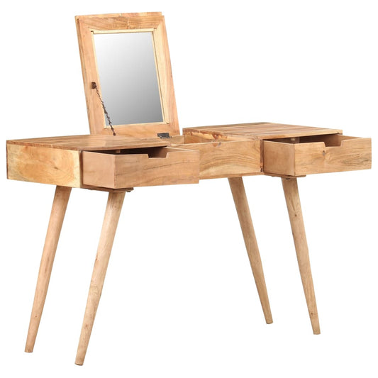 Dressing table with mirror 112x45x76 cm acacia solid wood