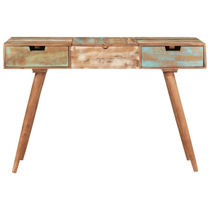 Dressing table with mirror 112x45x76 cm solid reclaimed wood
