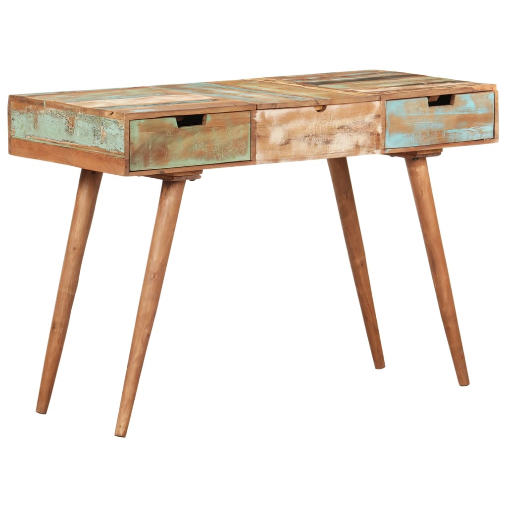 Dressing table with mirror 112x45x76 cm solid reclaimed wood