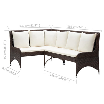 Vrtna kutna garnitura 2 kom. Poliratan smeđa