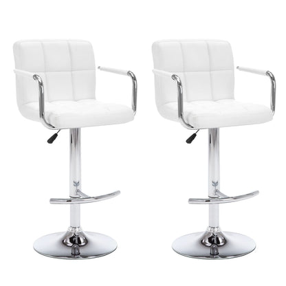 Bar stools 2 pcs. White faux leather