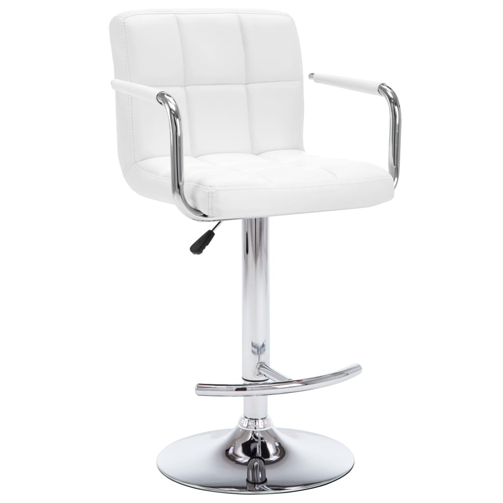 Bar stools 2 pcs. White faux leather