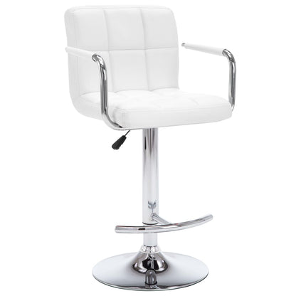 Bar stools 2 pcs. White faux leather