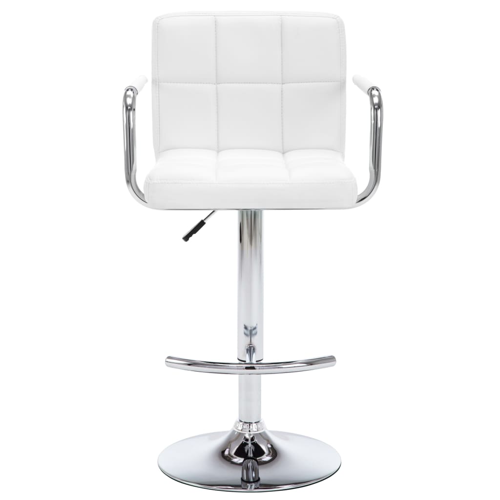Bar stools 2 pcs. White faux leather