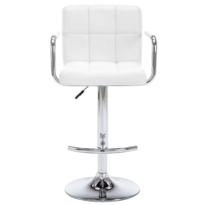 Bar stools 2 pcs. White faux leather