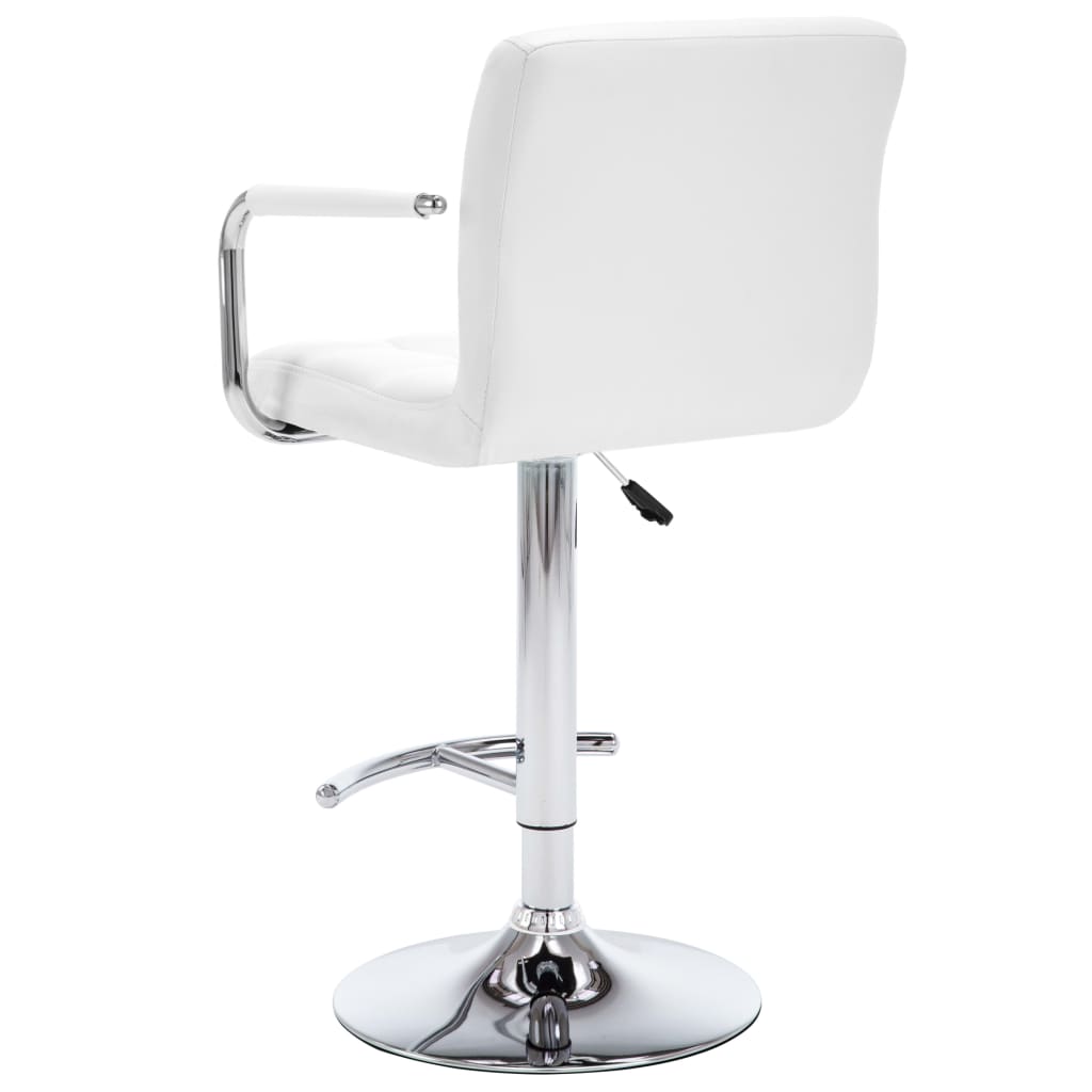 Bar stools 2 pcs. White faux leather
