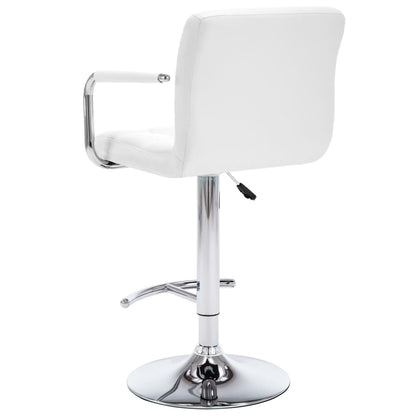 Bar stools 2 pcs. White faux leather