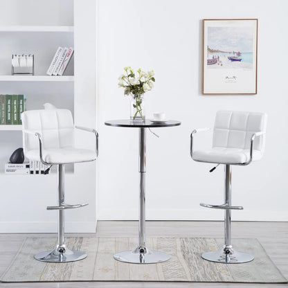Bar stools 2 pcs. White faux leather