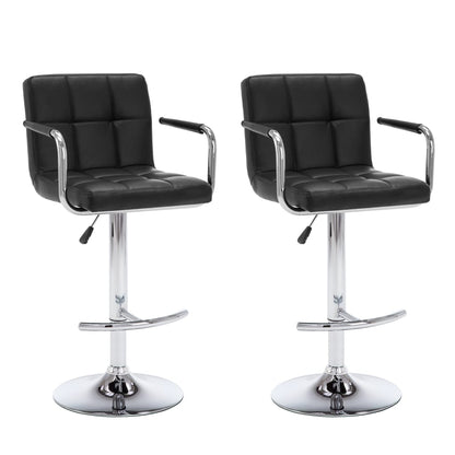 Bar stools 2 pcs. Black faux leather