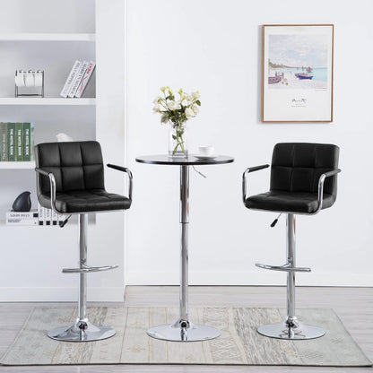 Bar stools 2 pcs. Black faux leather