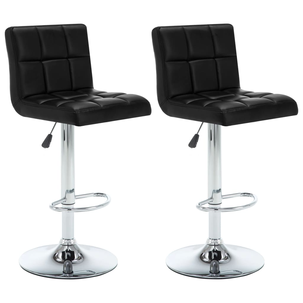 Bar stools 2 pcs. Black faux leather