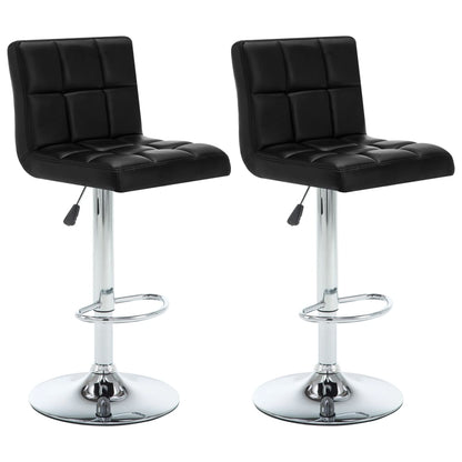 Bar stools 2 pcs. Black faux leather