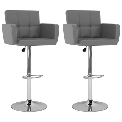 Bar stools 2 pcs. Grey faux leather
