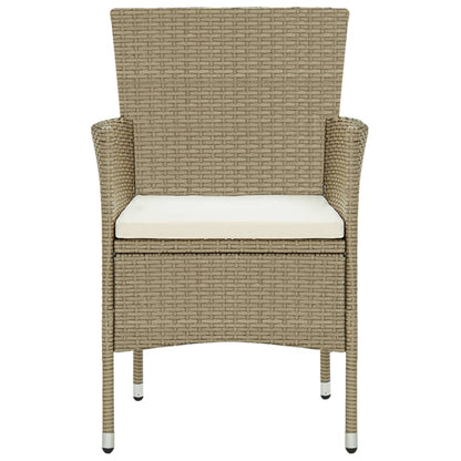 Garden Dining Chairs 2 pcs. Poly Rattan Beige